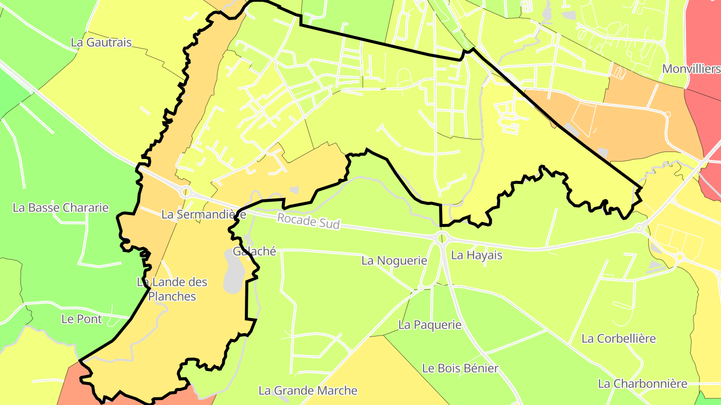 Carte des prix de l'immobilier Madeleine - Sermandière - Chattière