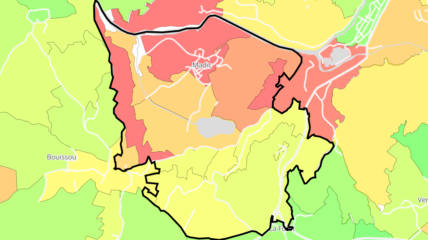 Carte des prix de l'immobilier Madic