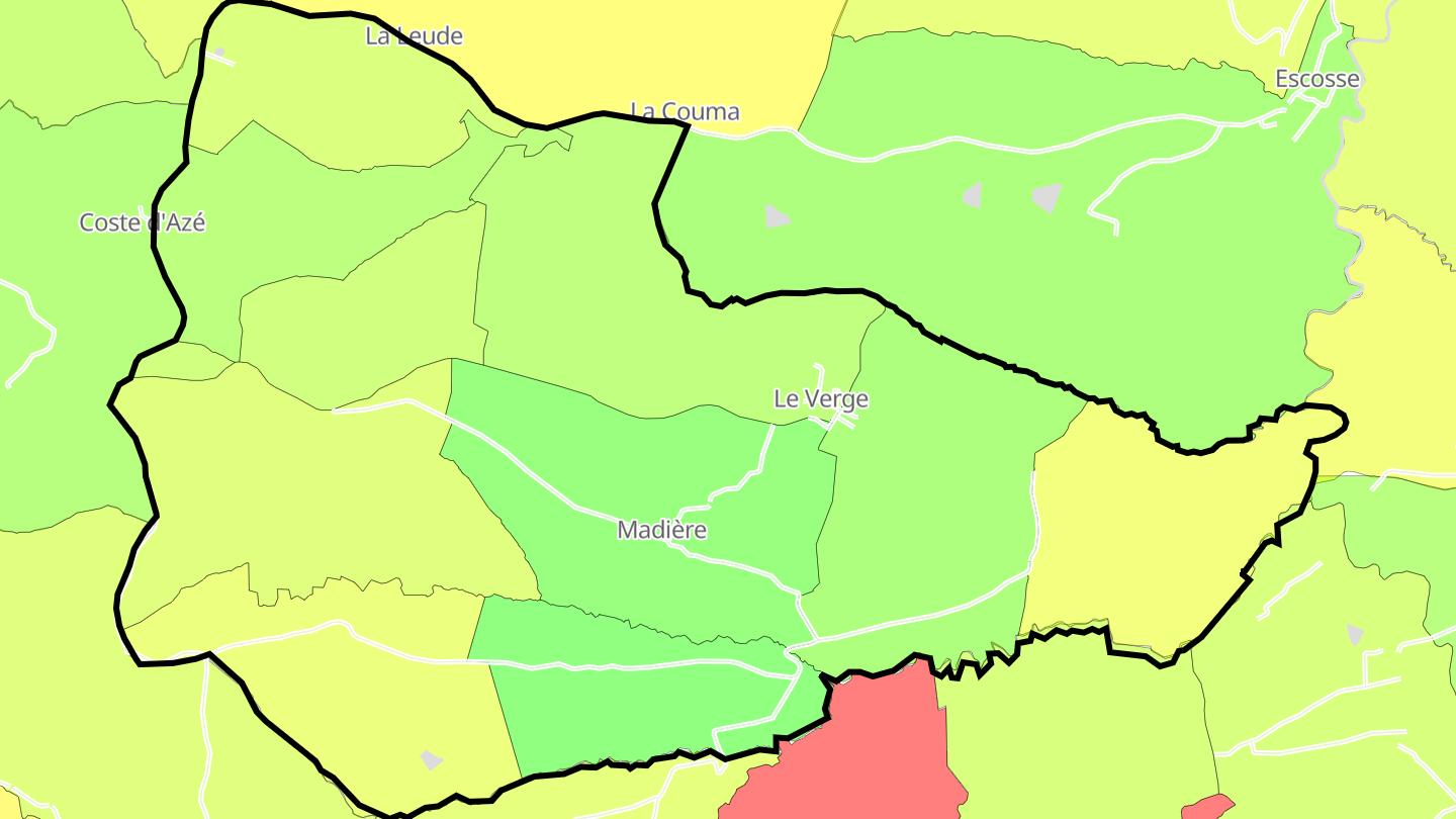 Carte des prix de l'immobilier Madière
