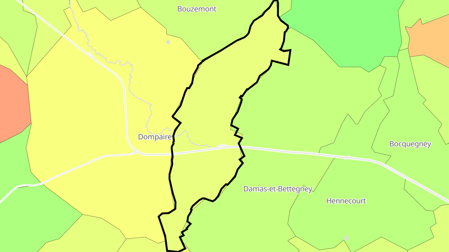 Carte des prix de l'immobilier Madonne-et-Lamerey