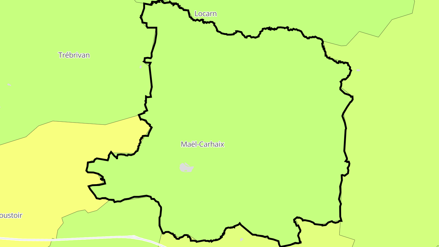 Carte des prix de l'immobilier Maël-Carhaix