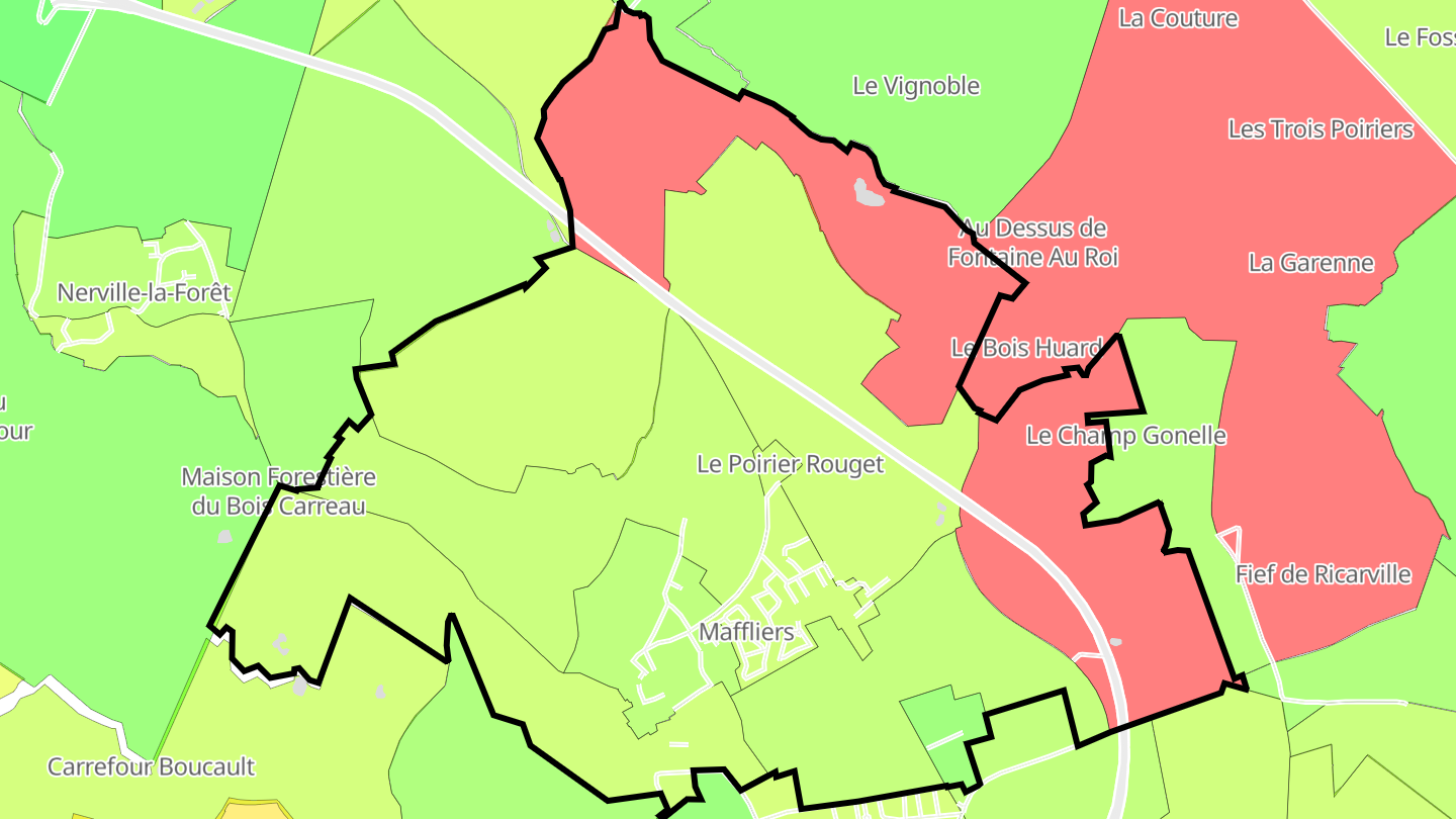 Carte des prix de l'immobilier Maffliers