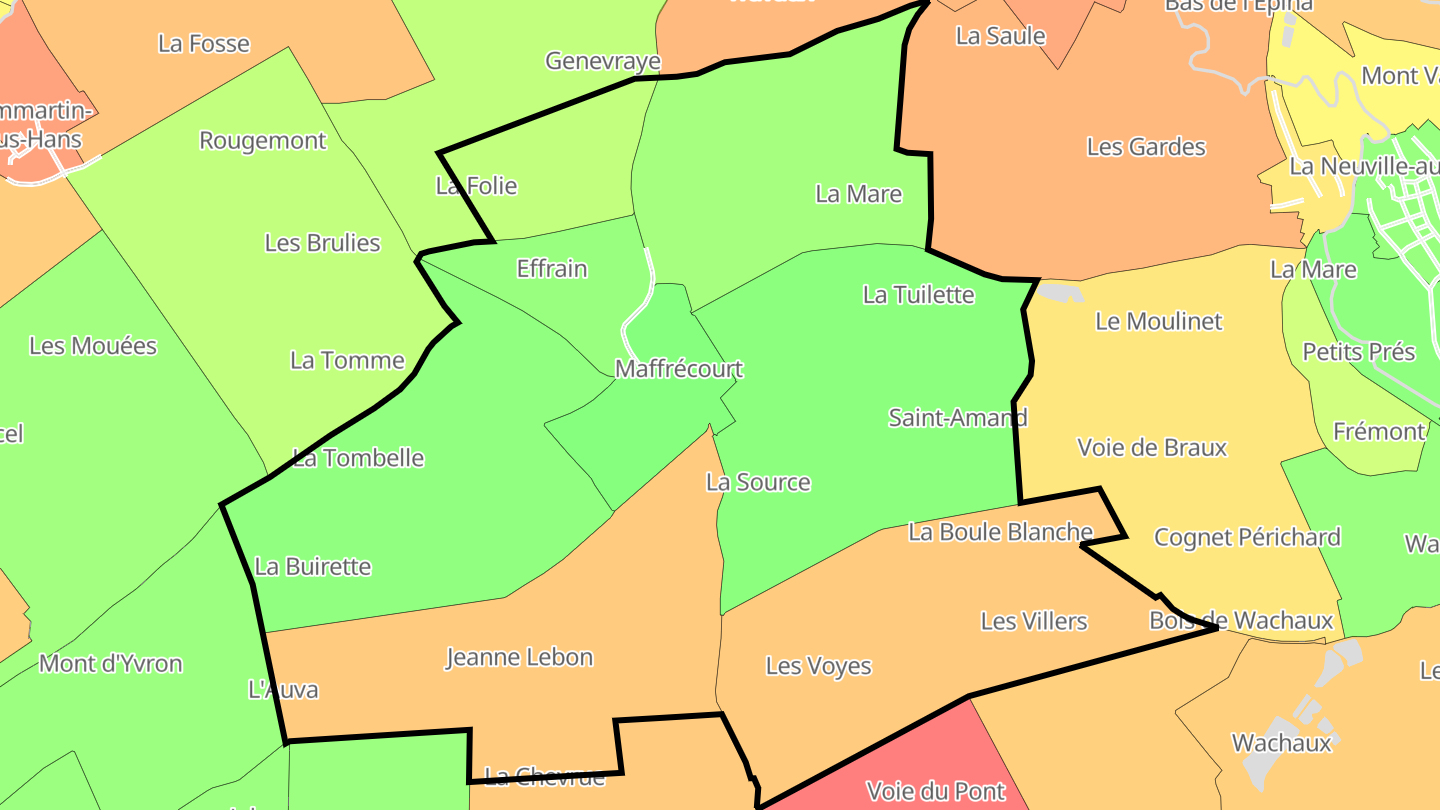 Carte des prix de l'immobilier Maffrécourt