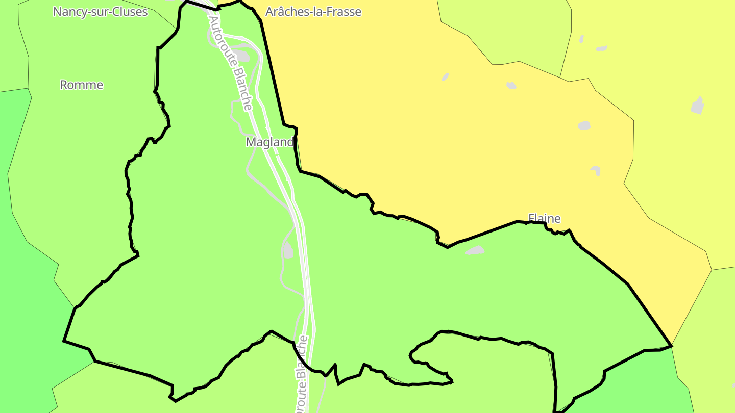 Carte des prix de l'immobilier Magland