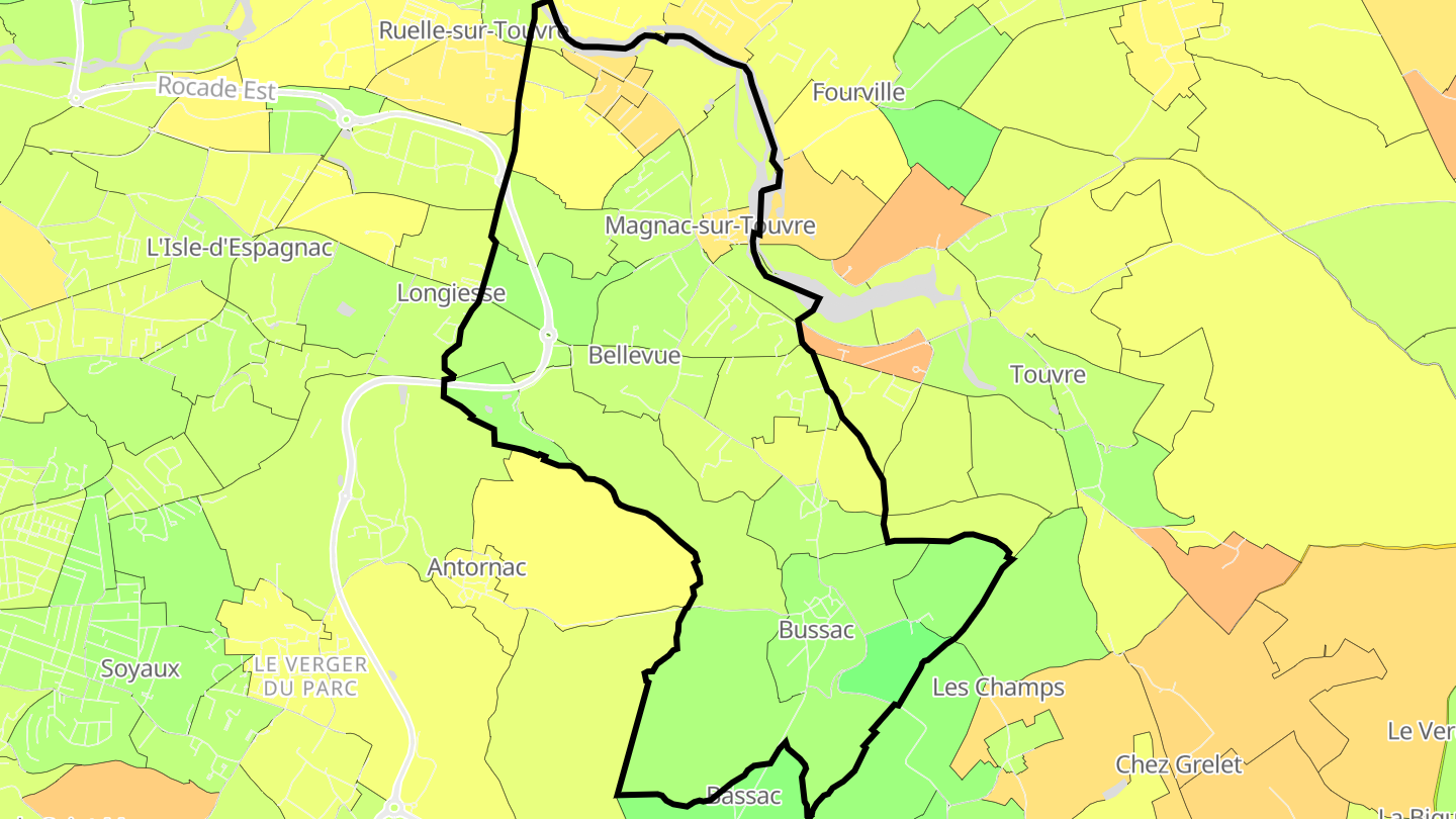 Carte des prix de l'immobilier Magnac-sur-Touvre