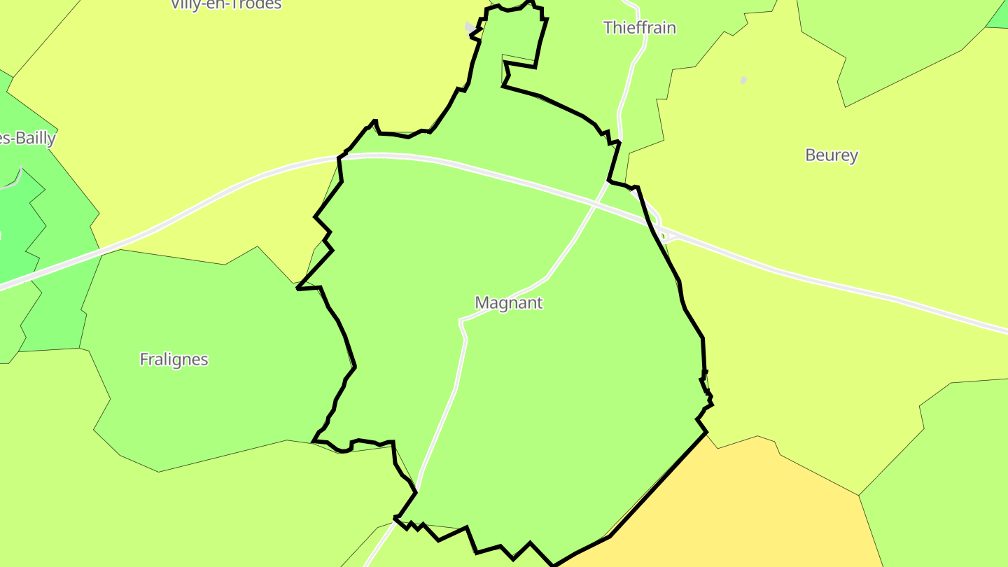 Carte des prix de l'immobilier Magnant