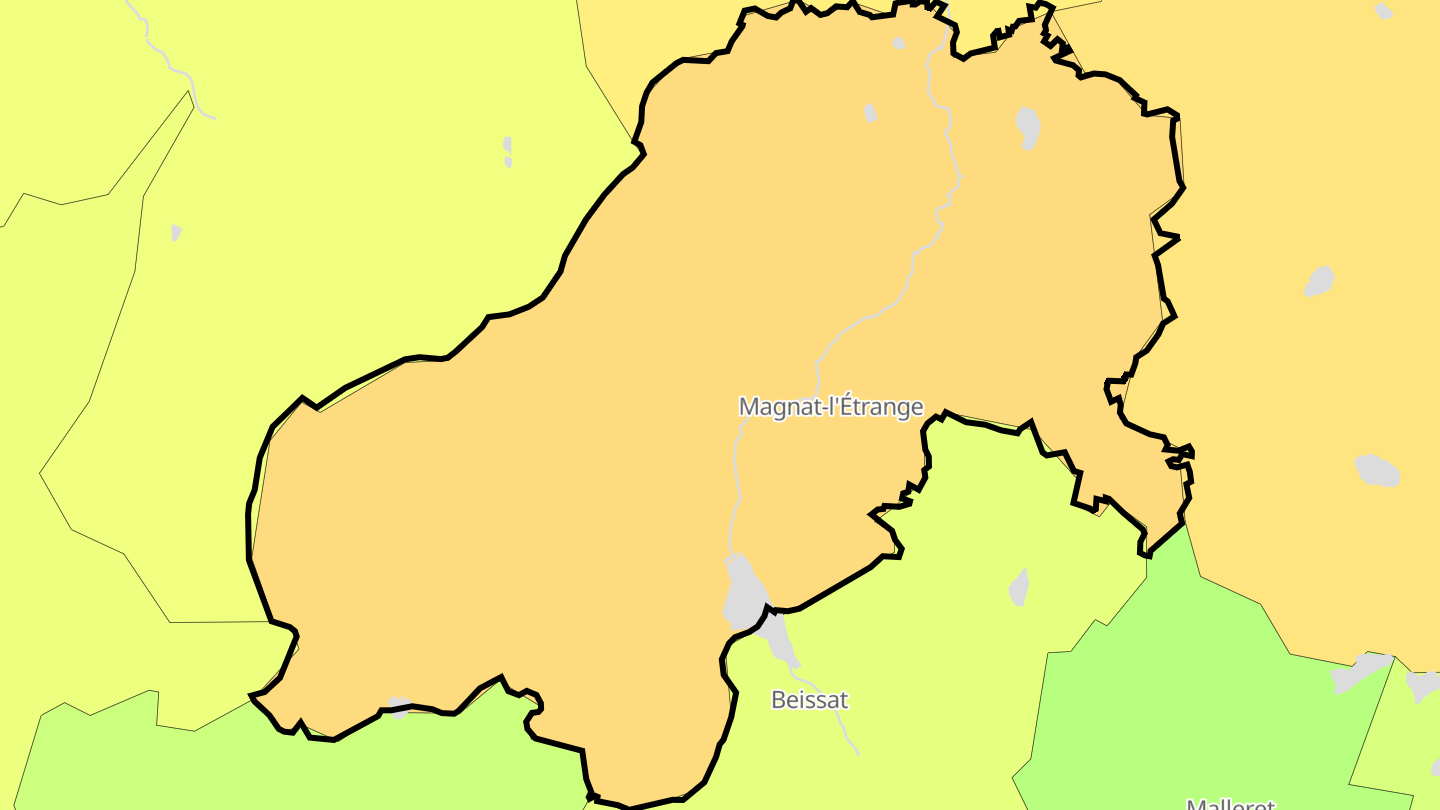 Carte des prix de l'immobilier Magnat-l'Étrange