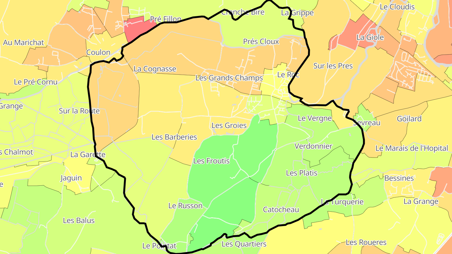 Carte des prix de l'immobilier Magné