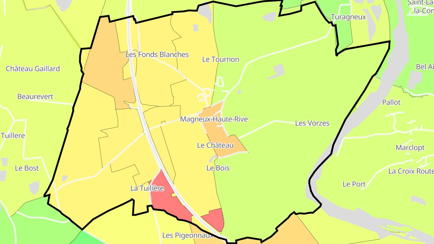 Carte des prix de l'immobilier Magneux-Haute-Rive