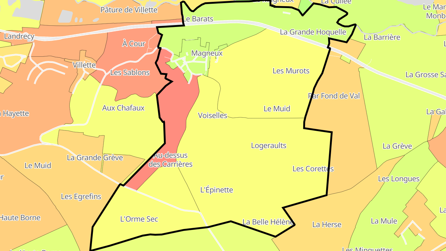 Carte des prix de l'immobilier Magneux