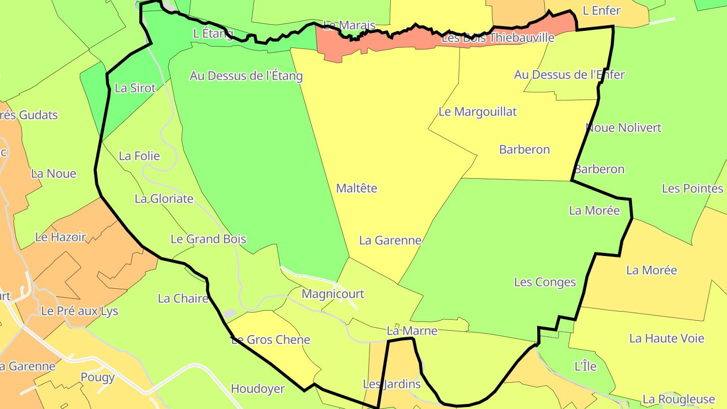 Carte des prix de l'immobilier Magnicourt