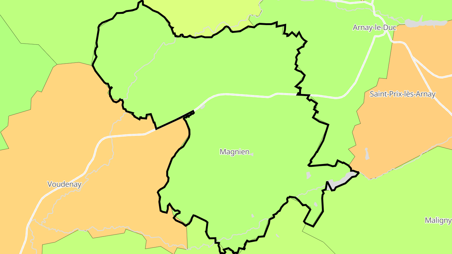 Carte des prix de l'immobilier Magnien