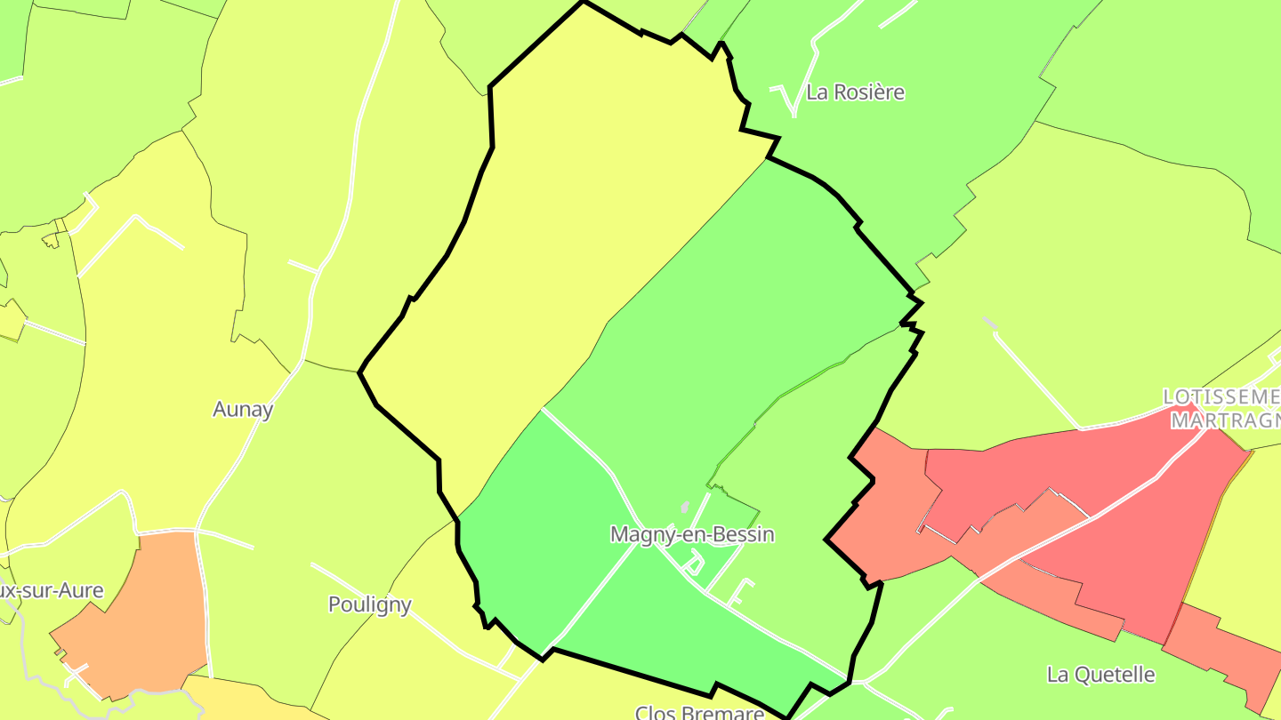 Carte des prix de l'immobilier Magny-en-Bessin