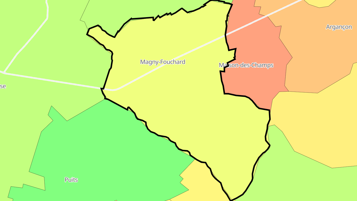 Carte des prix de l'immobilier Magny-Fouchard