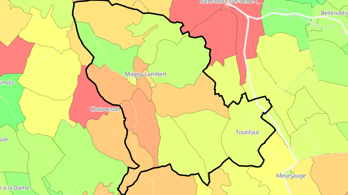 Carte des prix de l'immobilier Magny-Lambert