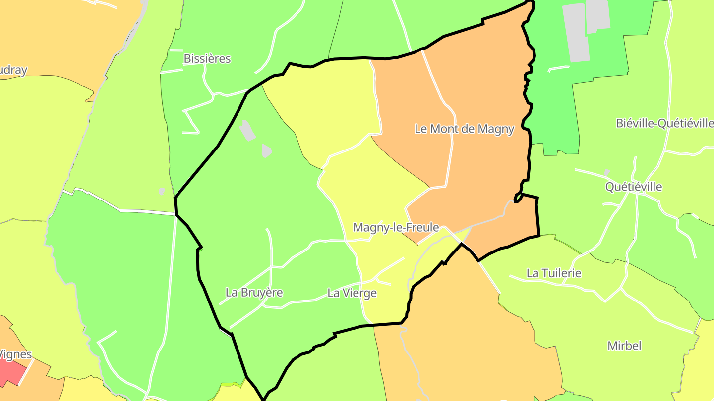 Carte des prix de l'immobilier Magny-le-Freule