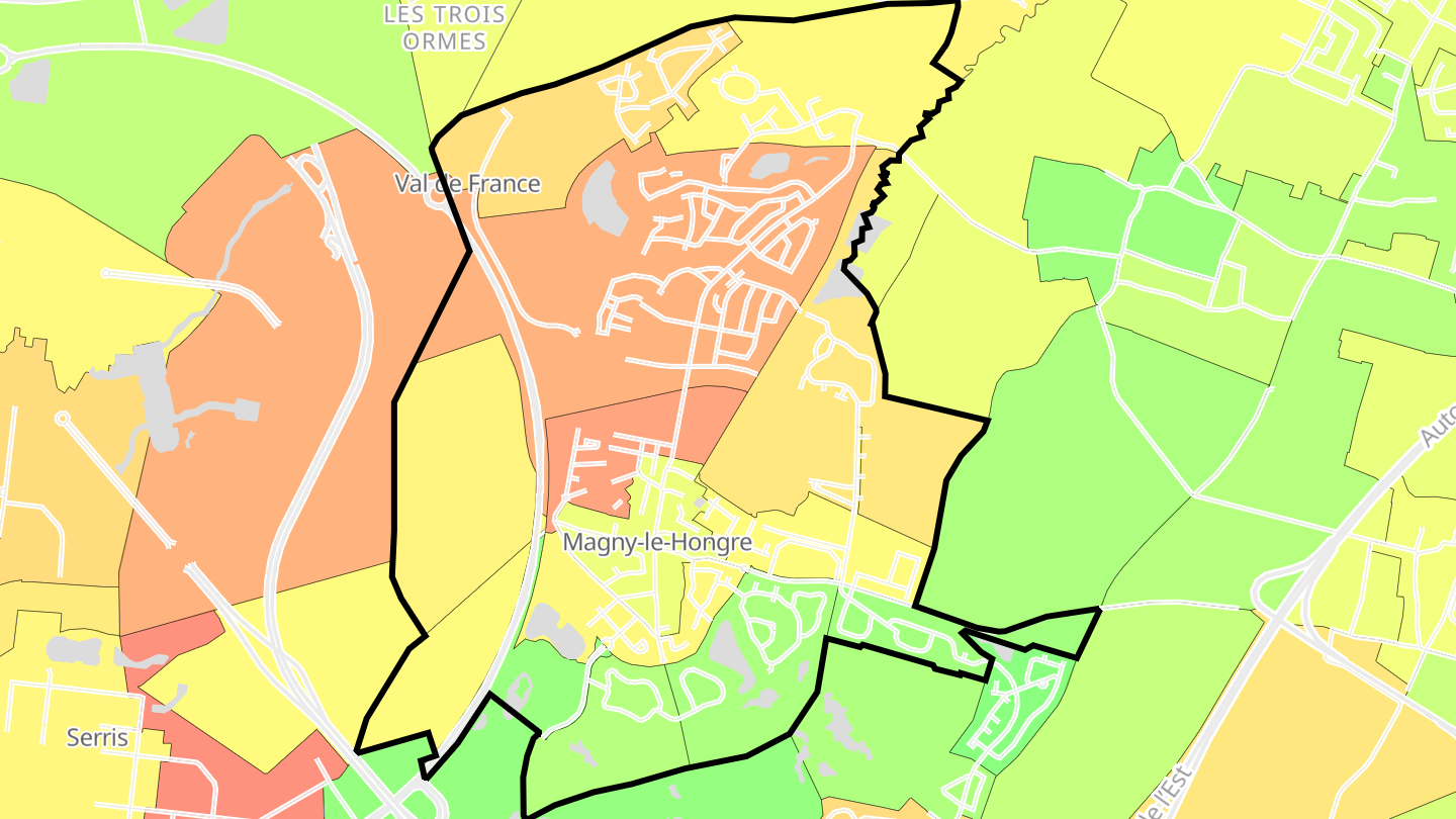 Carte des prix de l'immobilier Magny-le-Hongre