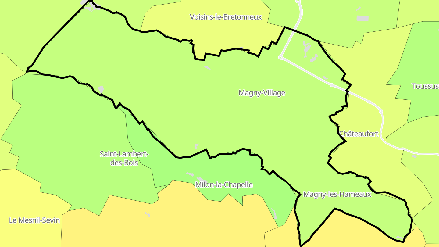 Carte des prix de l'immobilier Magny-les-Hameaux