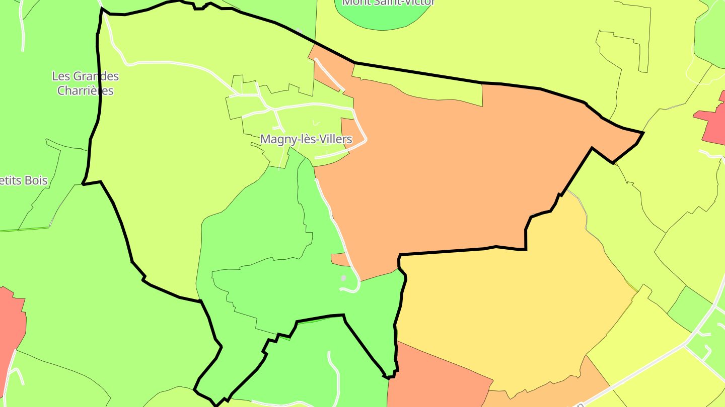 Carte des prix de l'immobilier Magny-lès-Villers