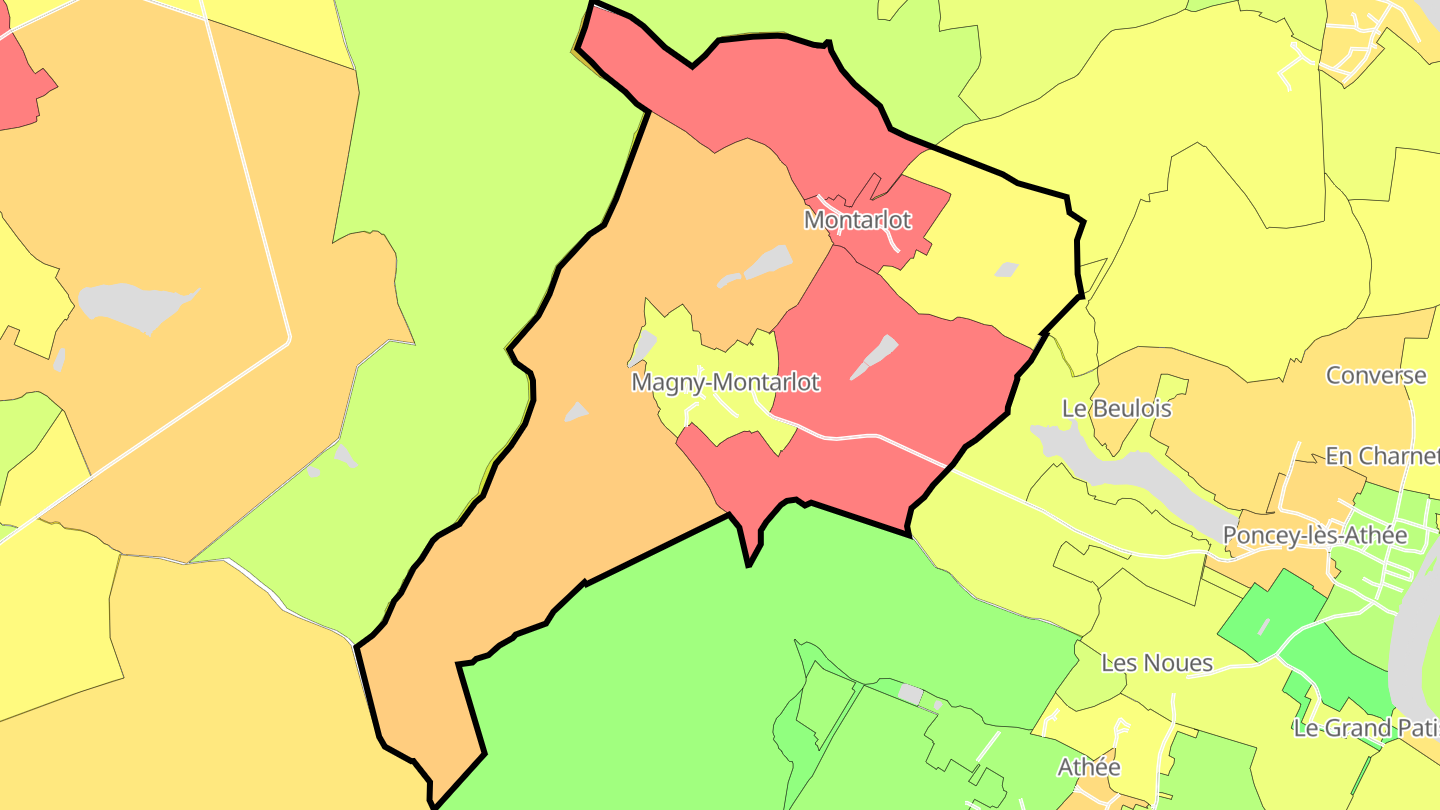 Carte des prix de l'immobilier Magny-Montarlot