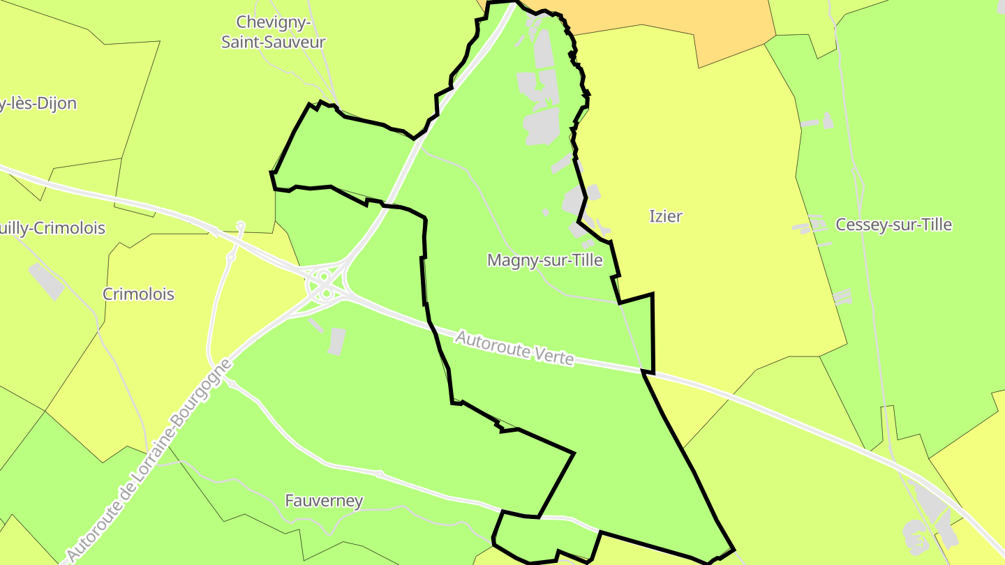 Carte des prix de l'immobilier Magny-sur-Tille