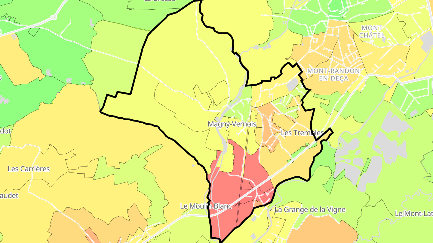 Carte des prix de l'immobilier Magny-Vernois