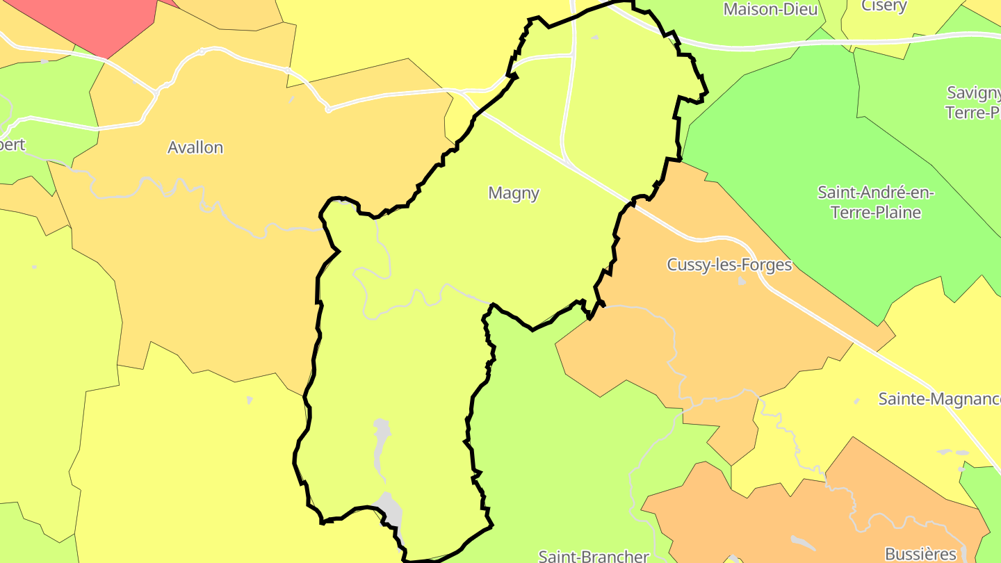 Carte des prix de l'immobilier Magny