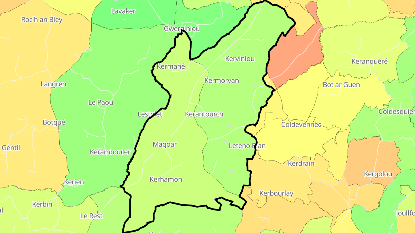 Carte des prix de l'immobilier Magoar