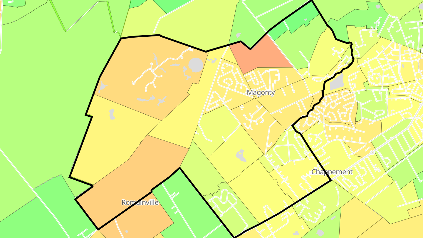 Carte des prix de l'immobilier Magonty