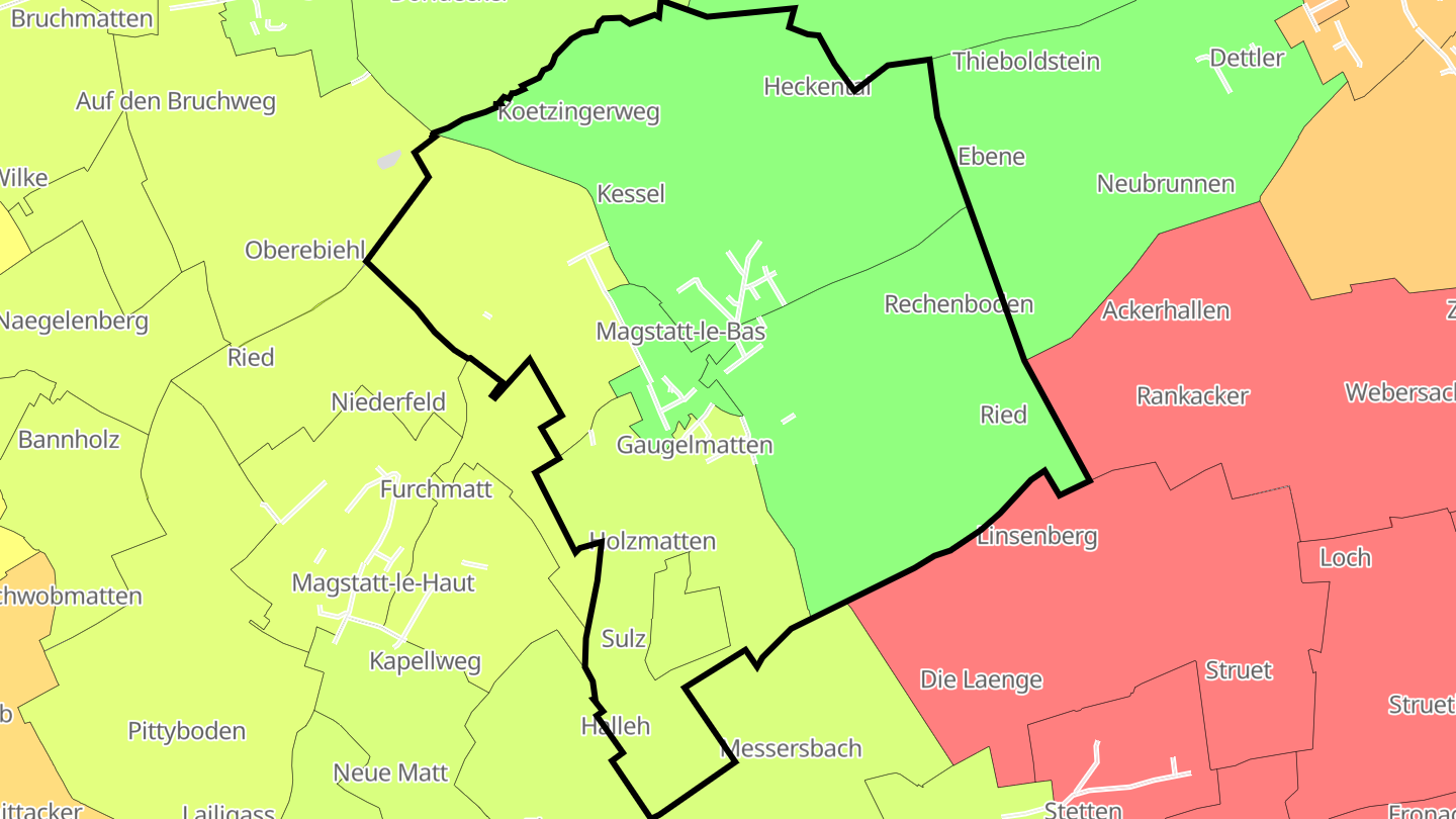 Carte des prix de l'immobilier Magstatt-le-Bas