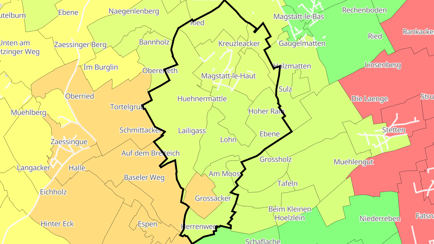 Carte des prix de l'immobilier Magstatt-le-Haut