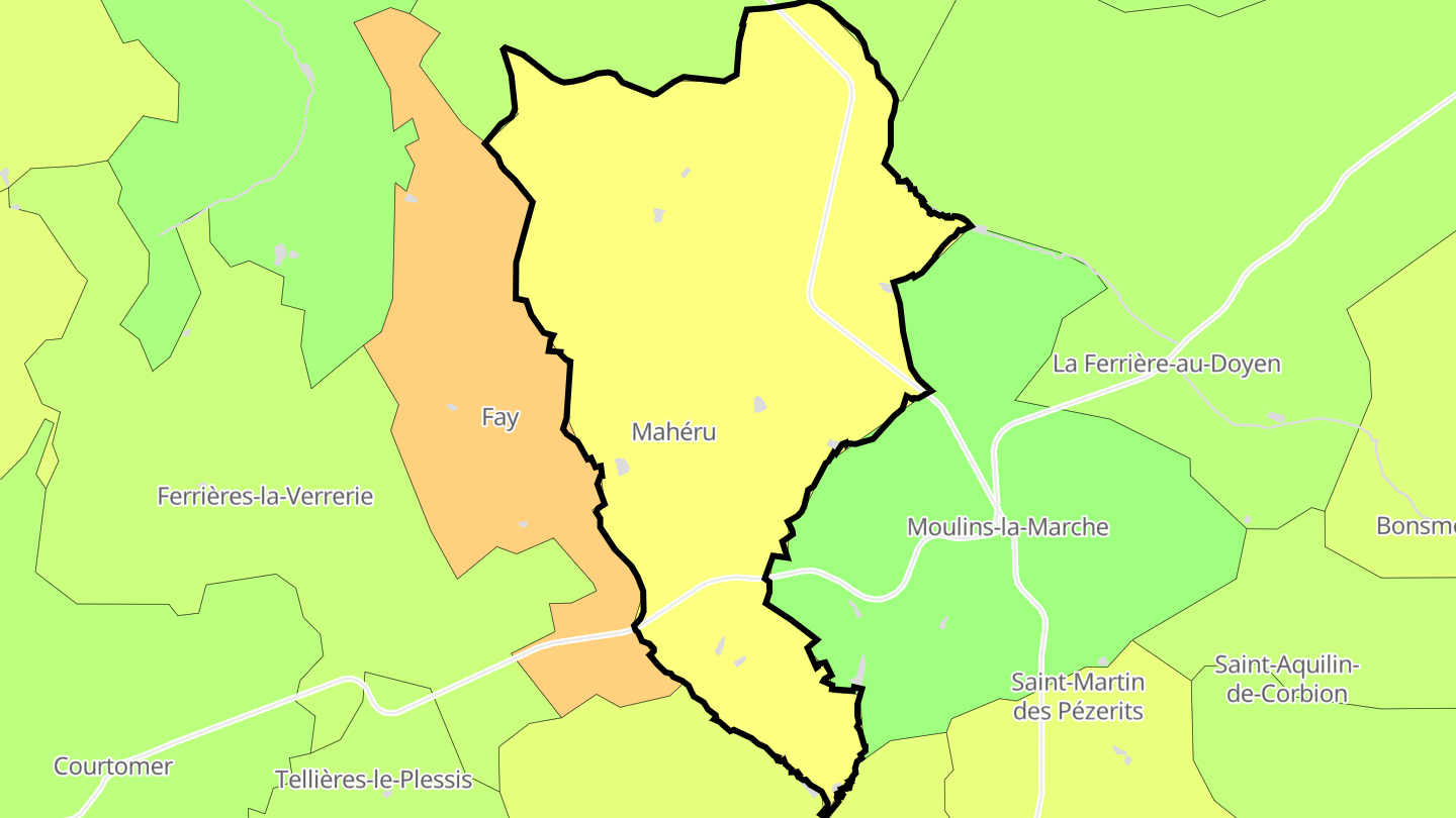 Carte des prix de l'immobilier Mahéru