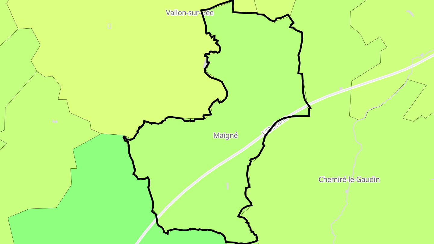 Carte des prix de l'immobilier Maigné
