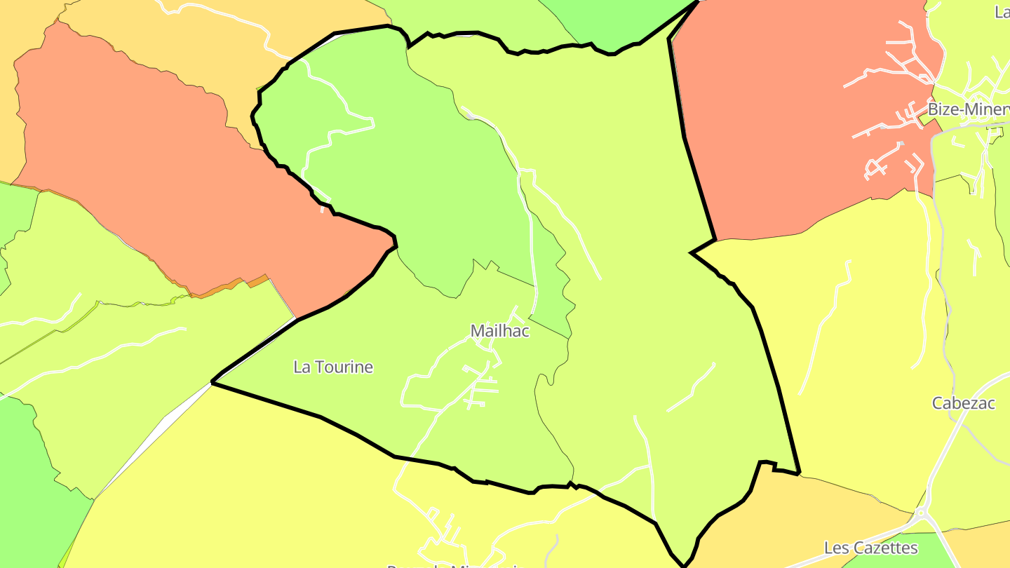Carte des prix de l'immobilier Mailhac
