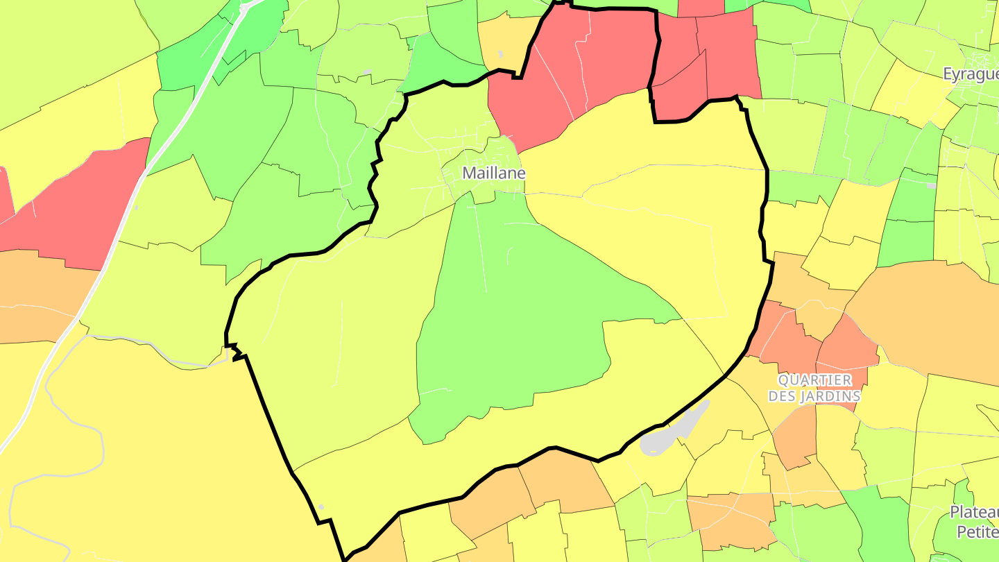 Carte des prix de l'immobilier Maillane