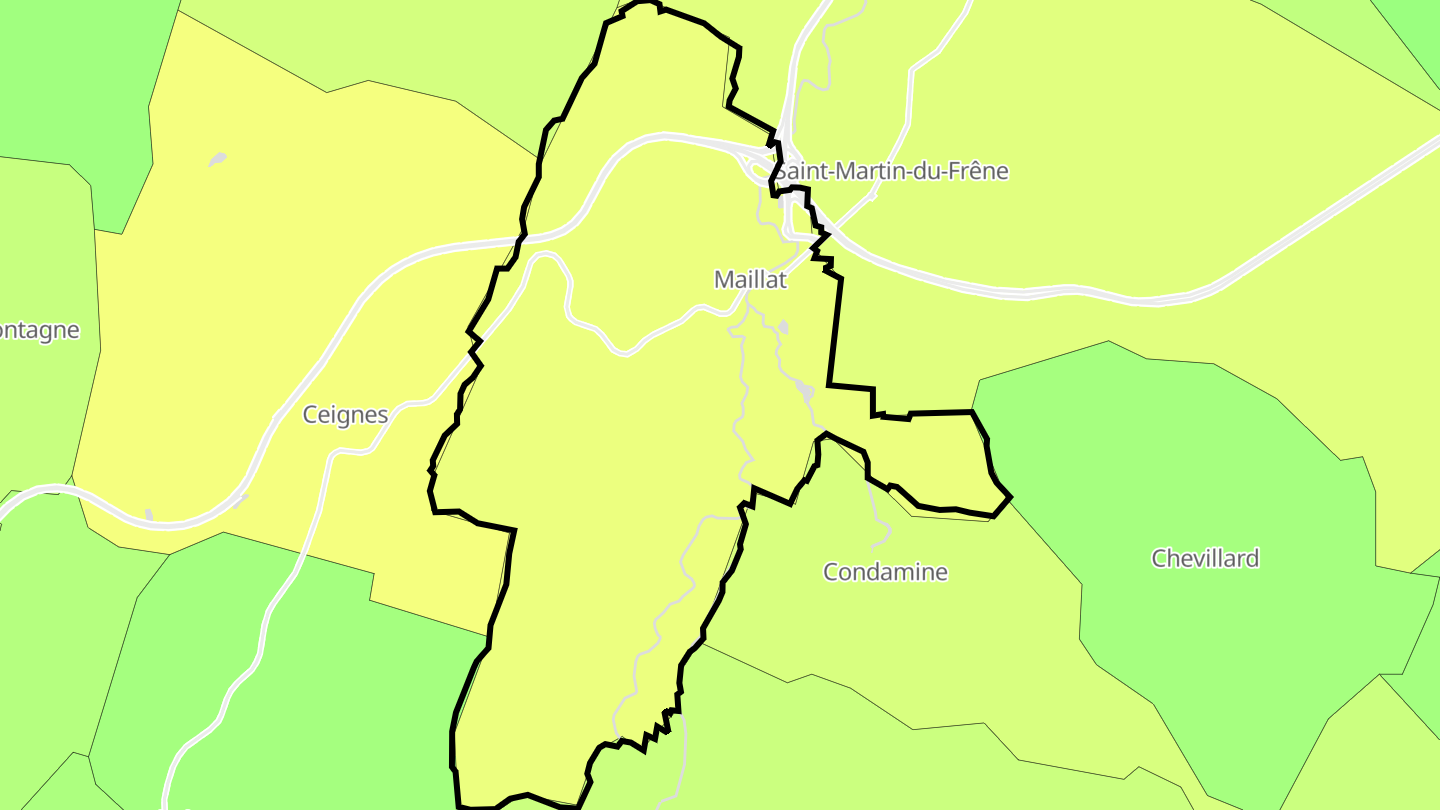 Carte des prix de l'immobilier Maillat