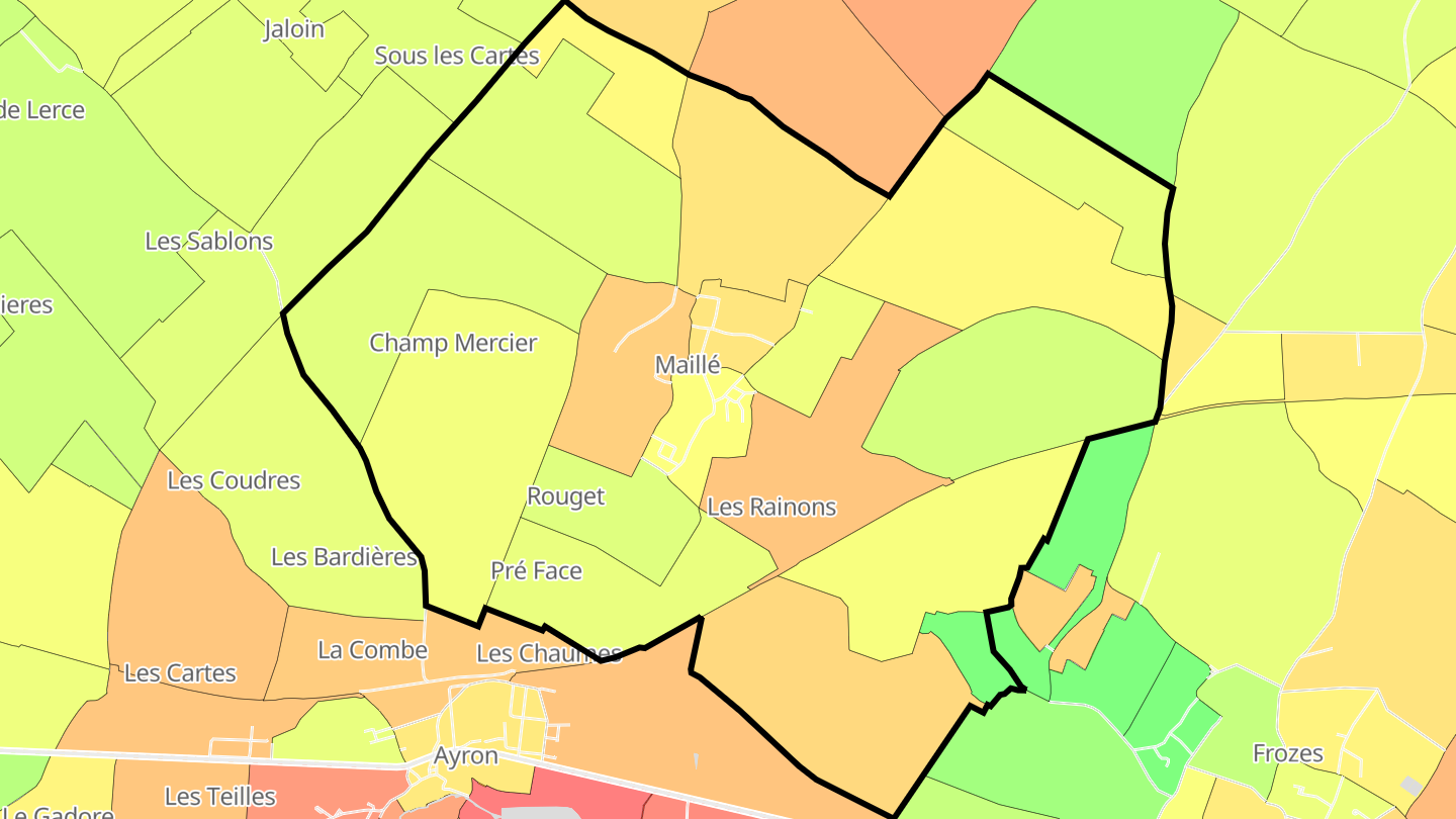 Carte des prix de l'immobilier Maillé