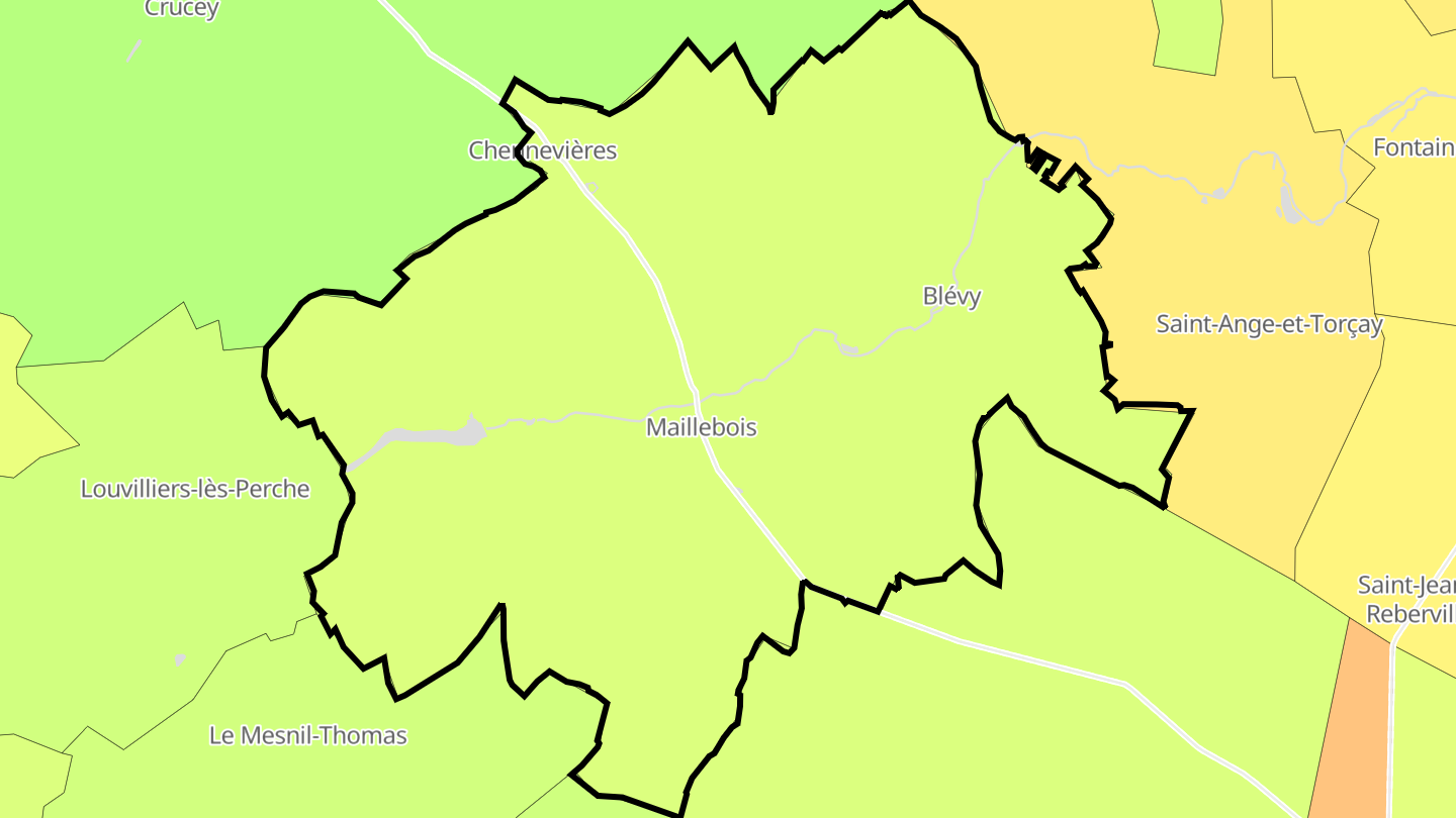Carte des prix de l'immobilier Maillebois