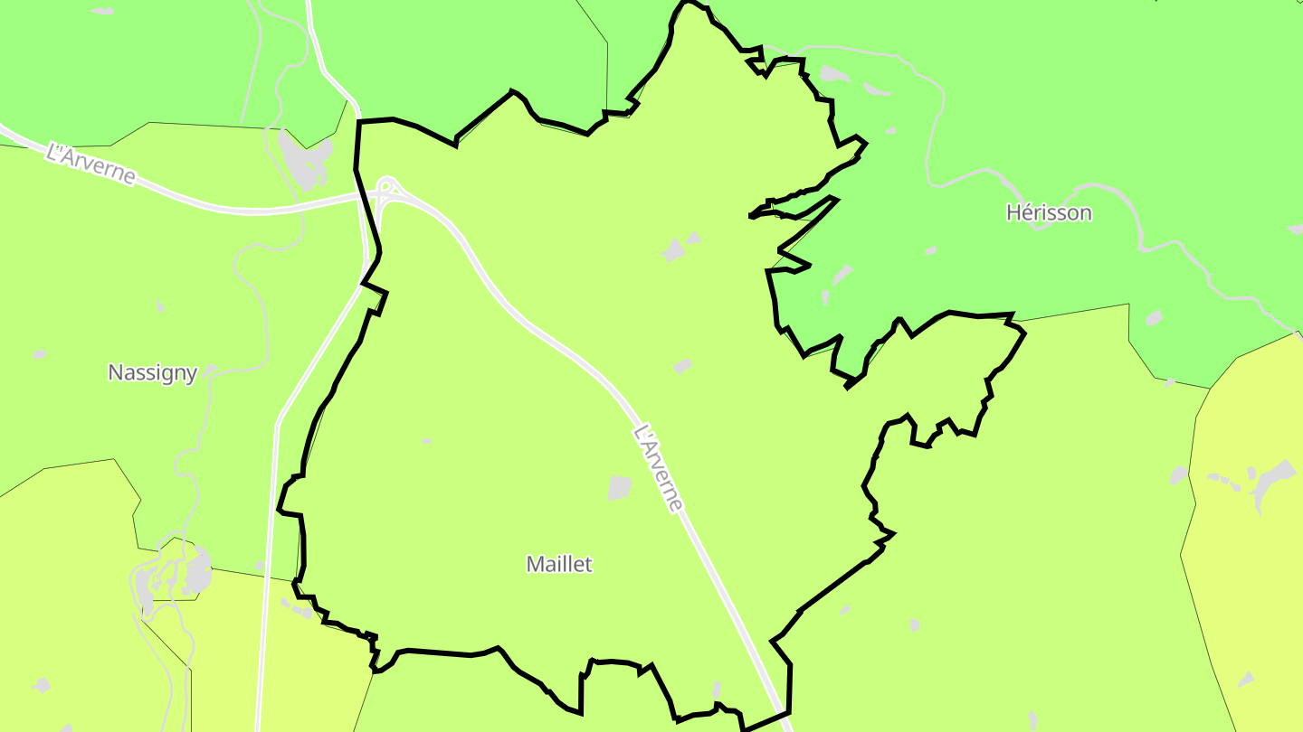 Carte des prix de l'immobilier Maillet