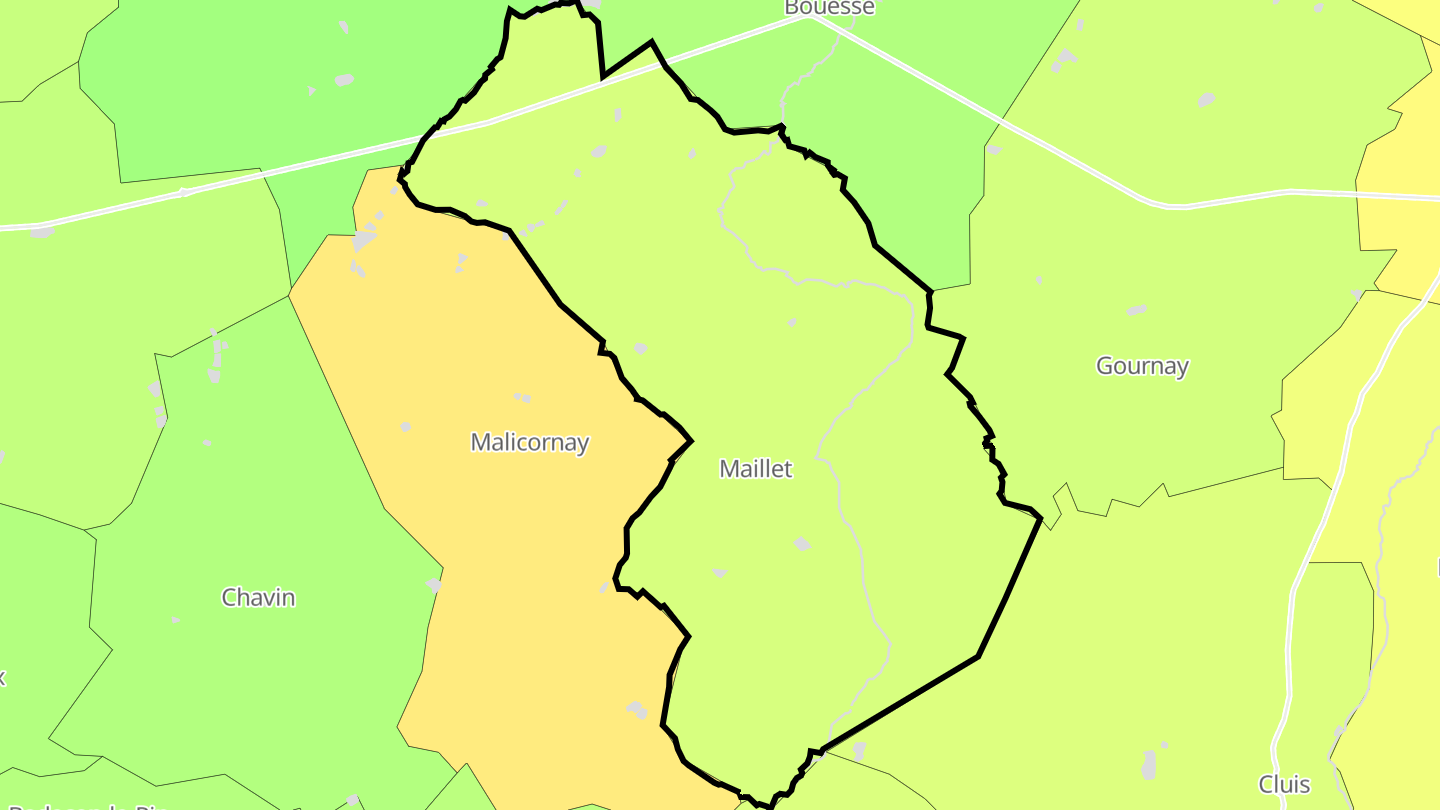 Carte des prix de l'immobilier Maillet