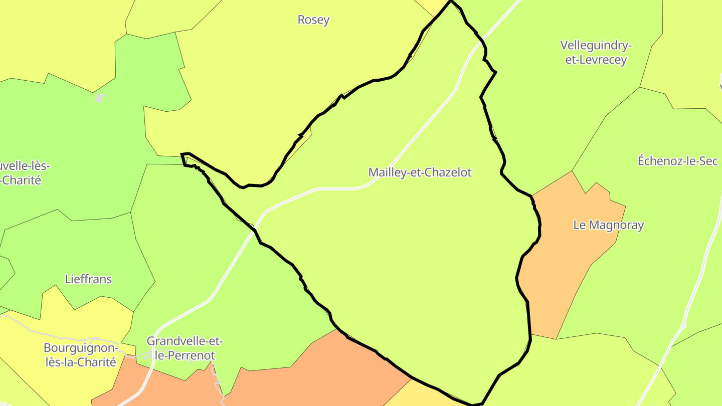 Carte des prix de l'immobilier Mailley-et-Chazelot