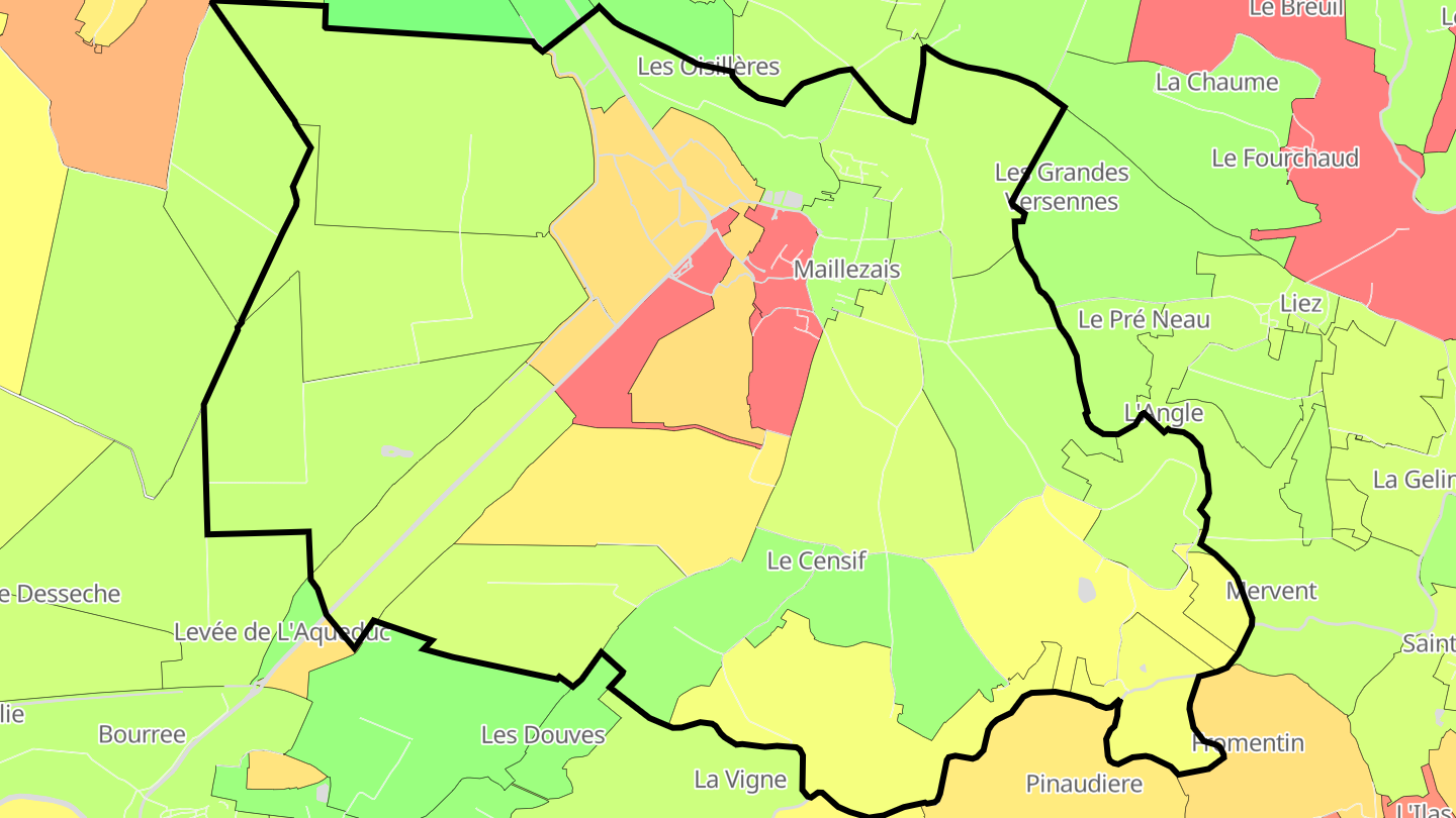 Carte des prix de l'immobilier Maillezais