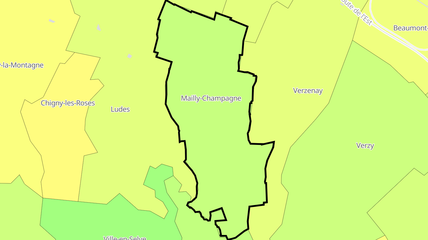 Carte des prix de l'immobilier Mailly-Champagne