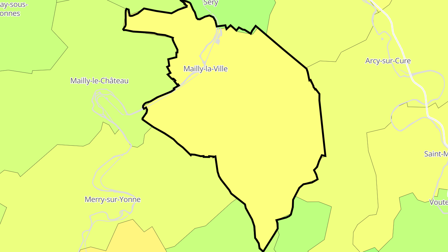 Carte des prix de l'immobilier Mailly-la-Ville