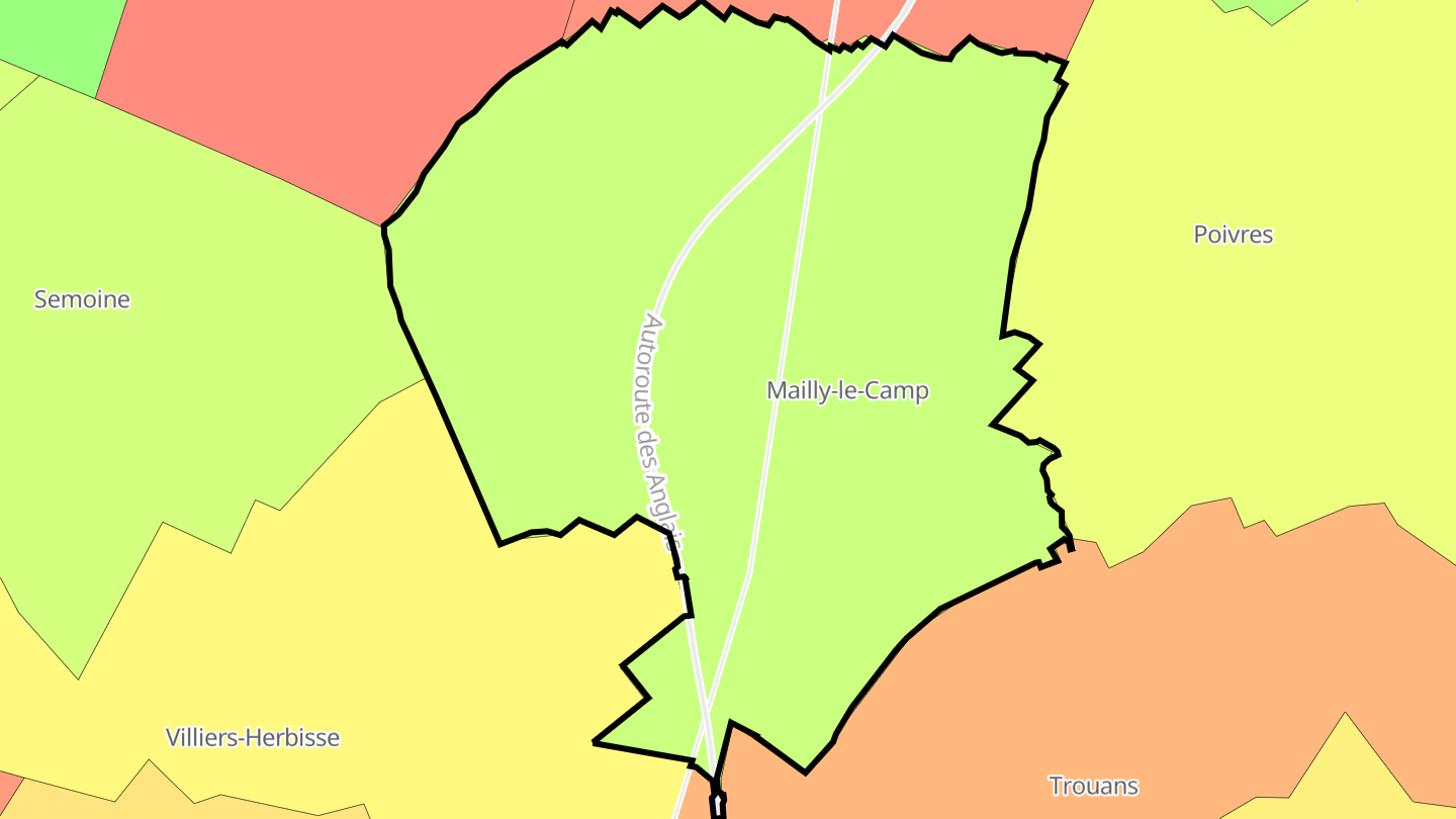 Carte des prix de l'immobilier Mailly-le-Camp