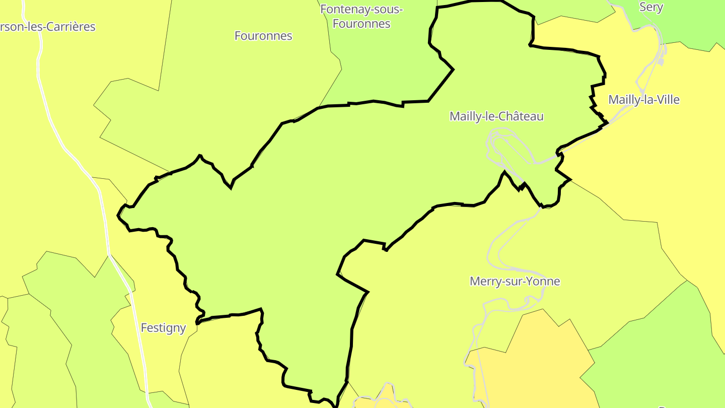 Carte des prix de l'immobilier Mailly-le-Château