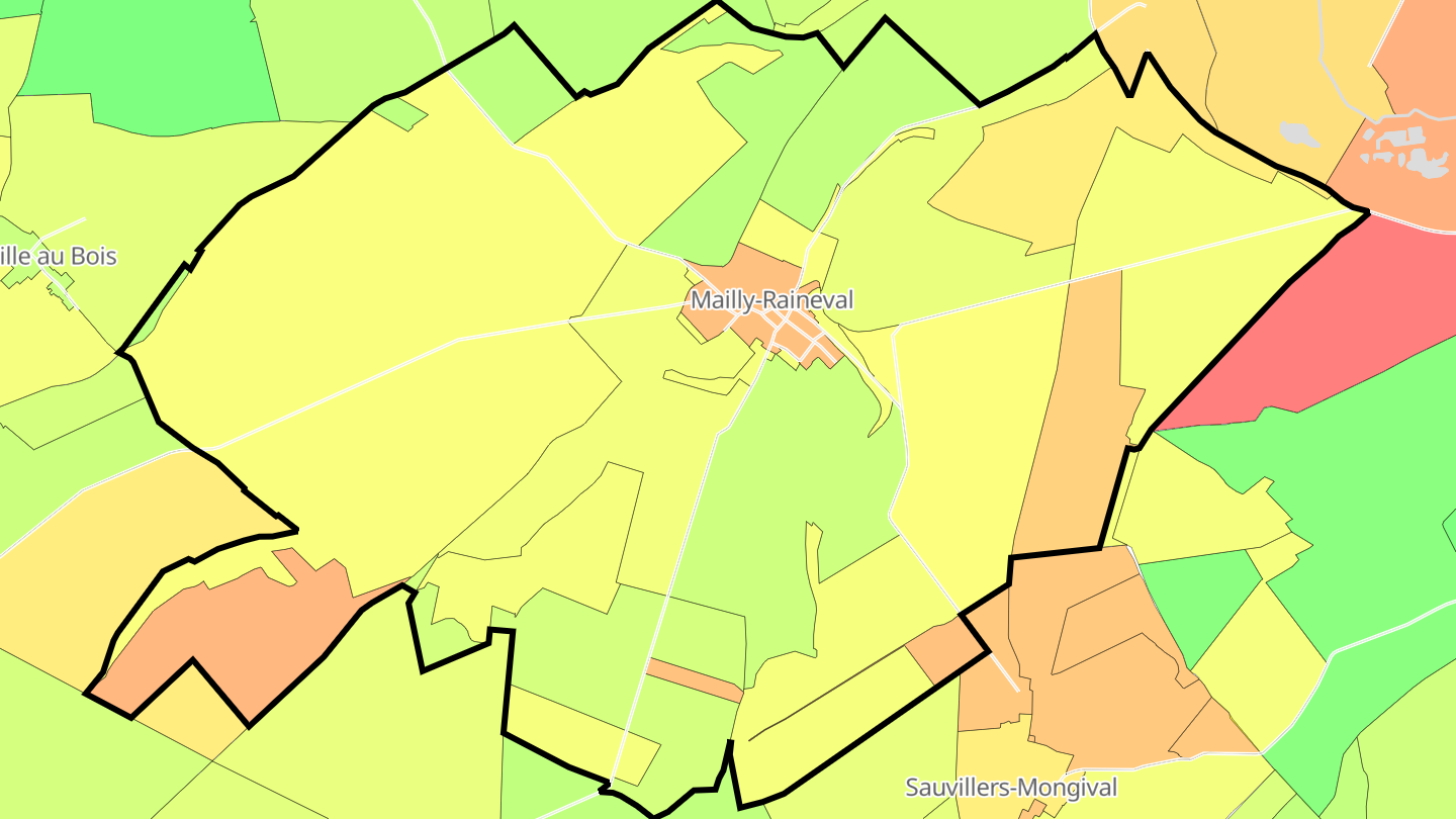 Carte des prix de l'immobilier Mailly-Raineval