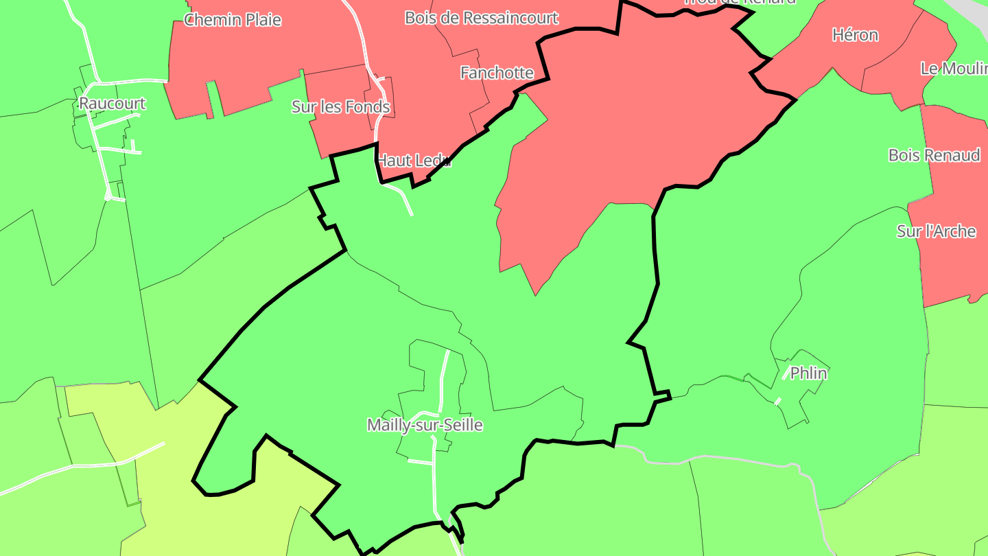Carte des prix de l'immobilier Mailly-sur-Seille