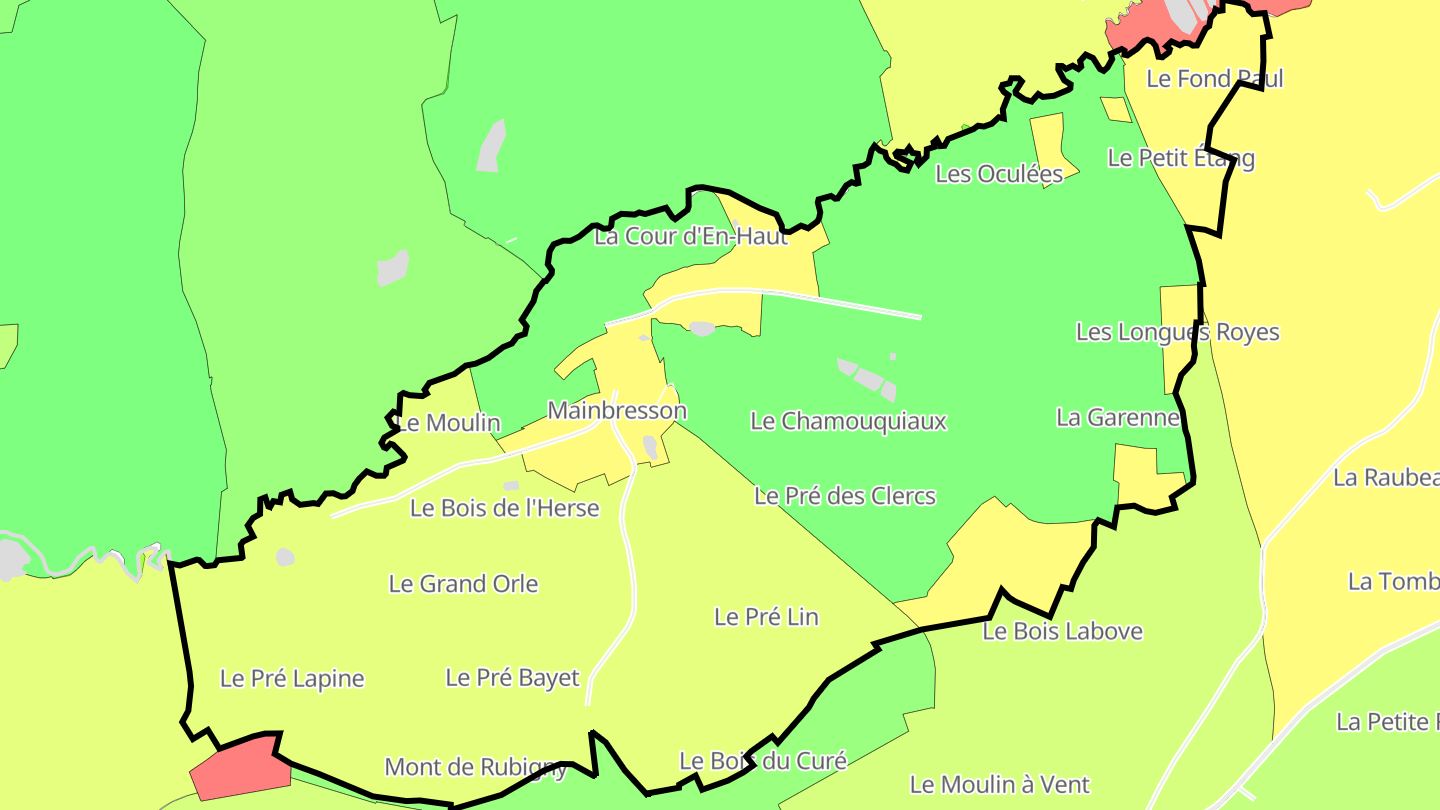 Carte des prix de l'immobilier Mainbresson