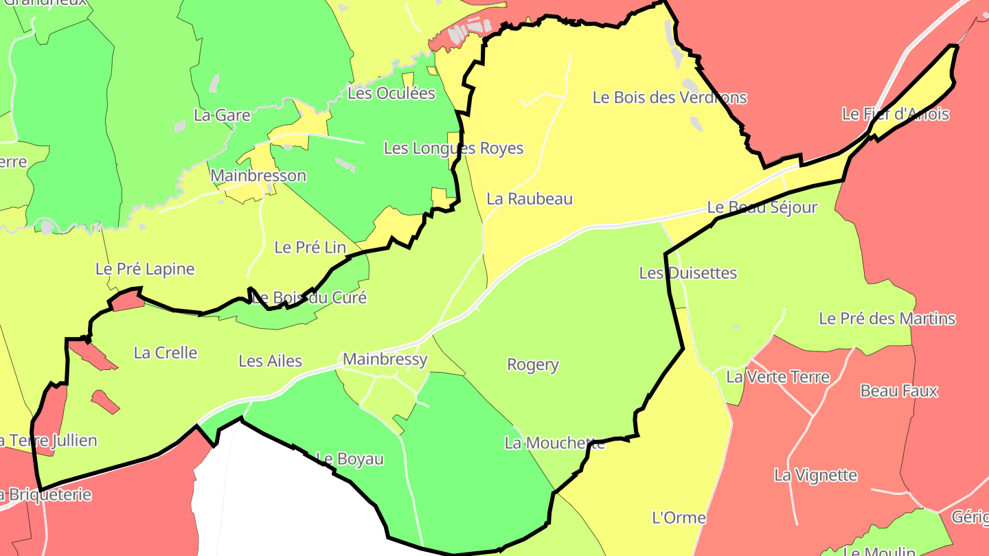 Carte des prix de l'immobilier Mainbressy